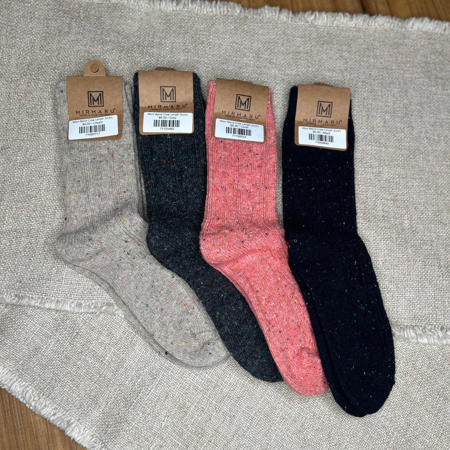 Wool Blend Crew Length Socks