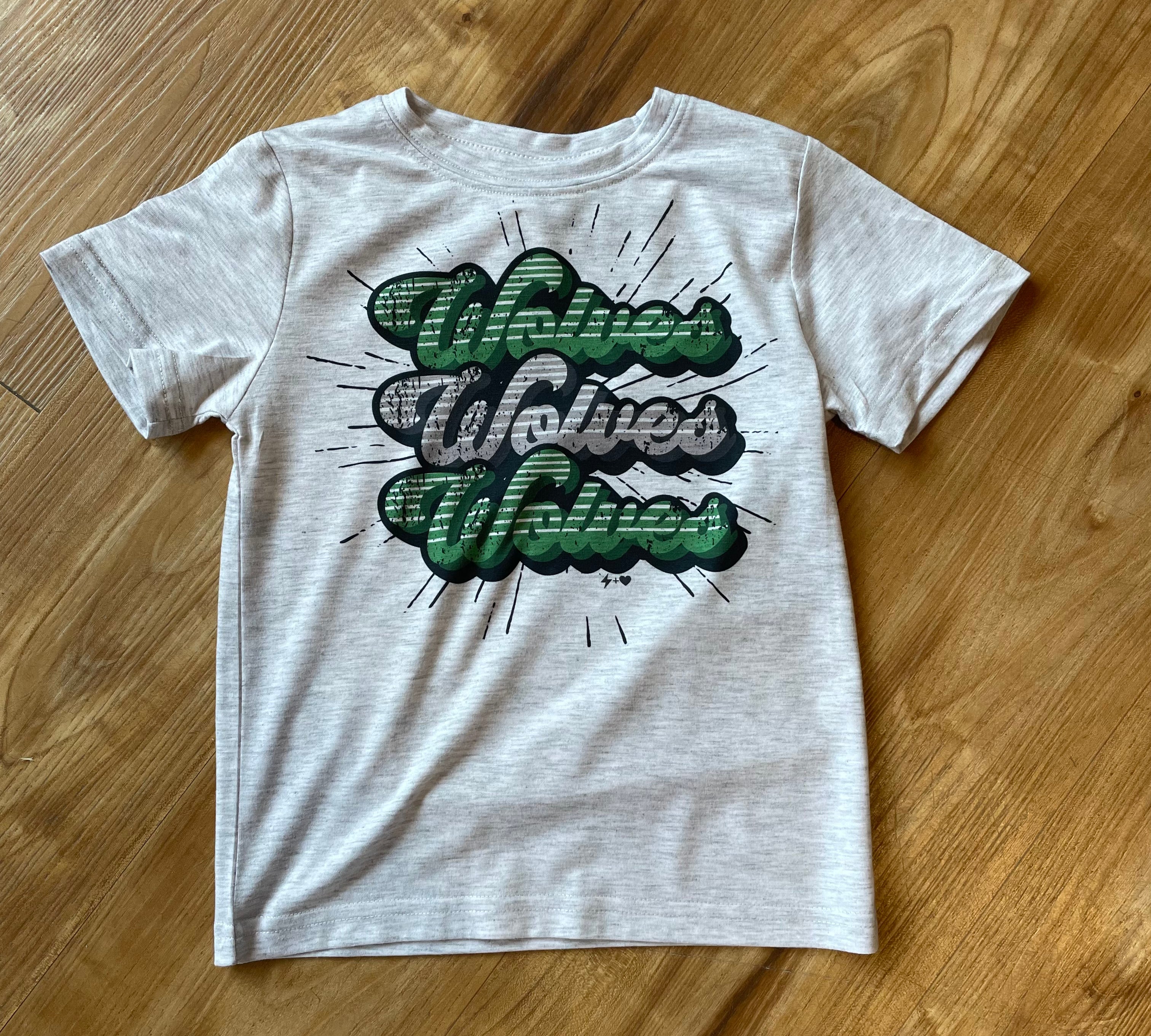 Wolves Youth Retro Repeat Spirit Tee