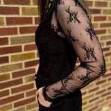 Sheer Lace Long Sleeve Top