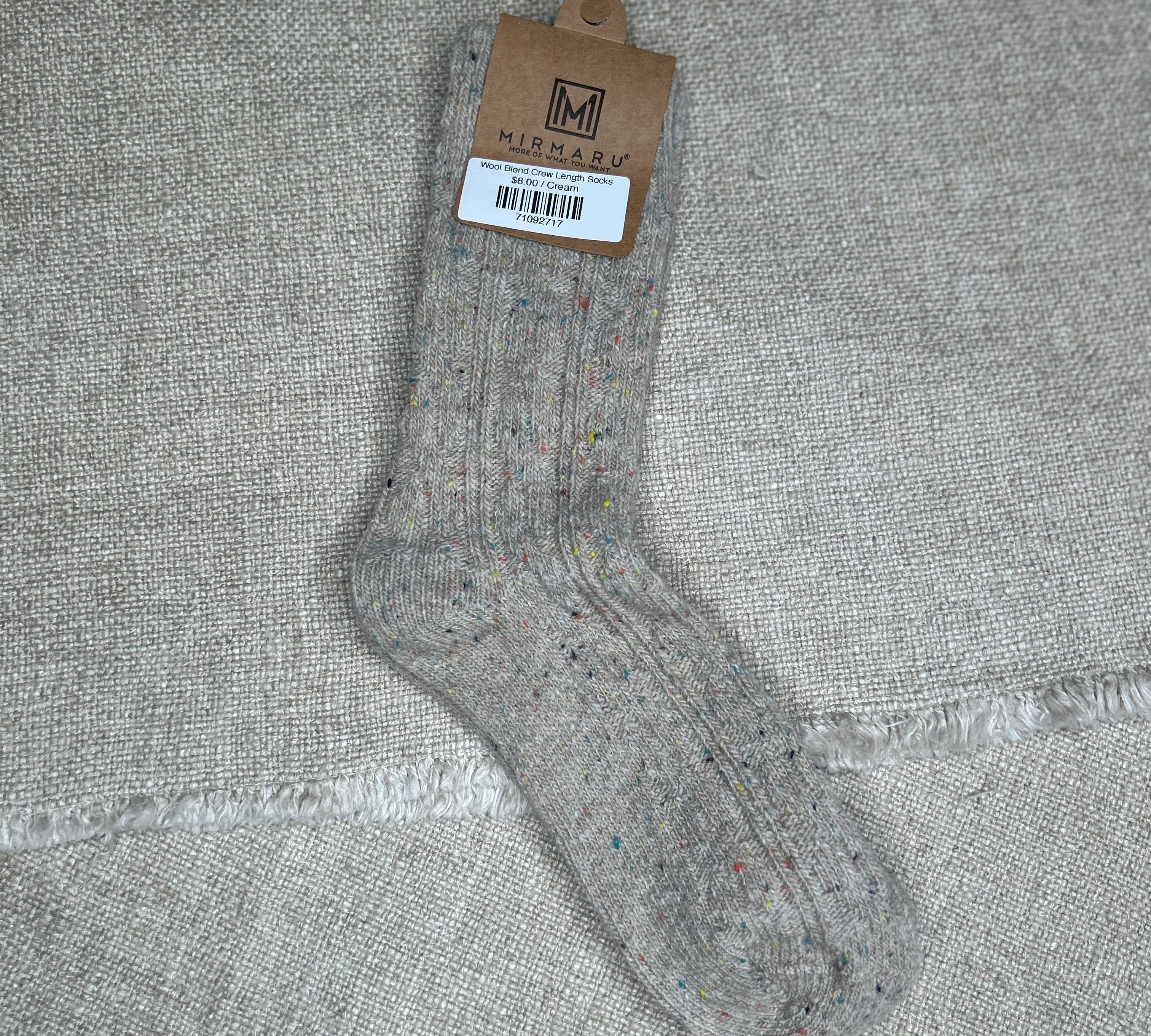 Wool Blend Crew Length Socks