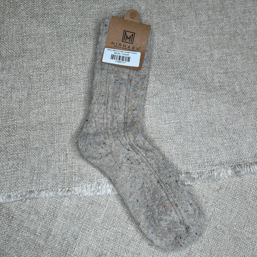 Wool Blend Crew Length Socks