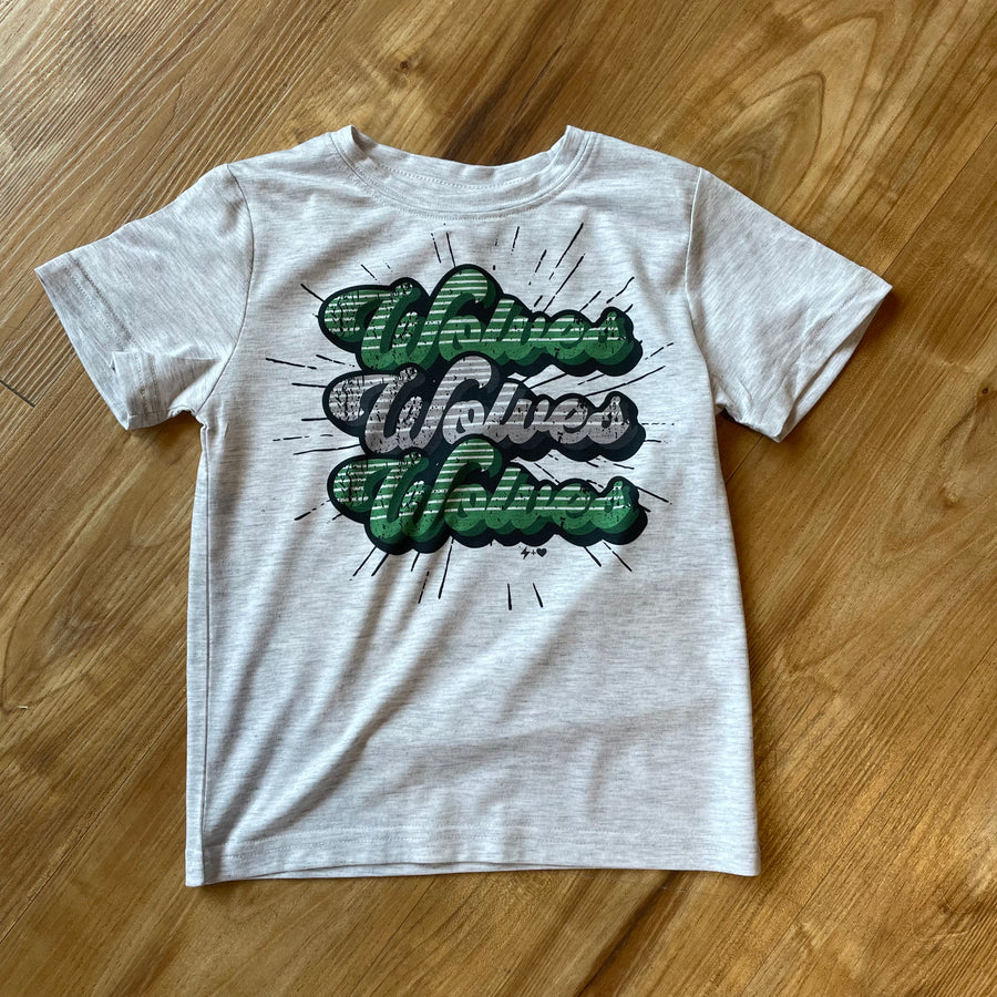 Wolves Youth Retro Repeat Spirit Tee