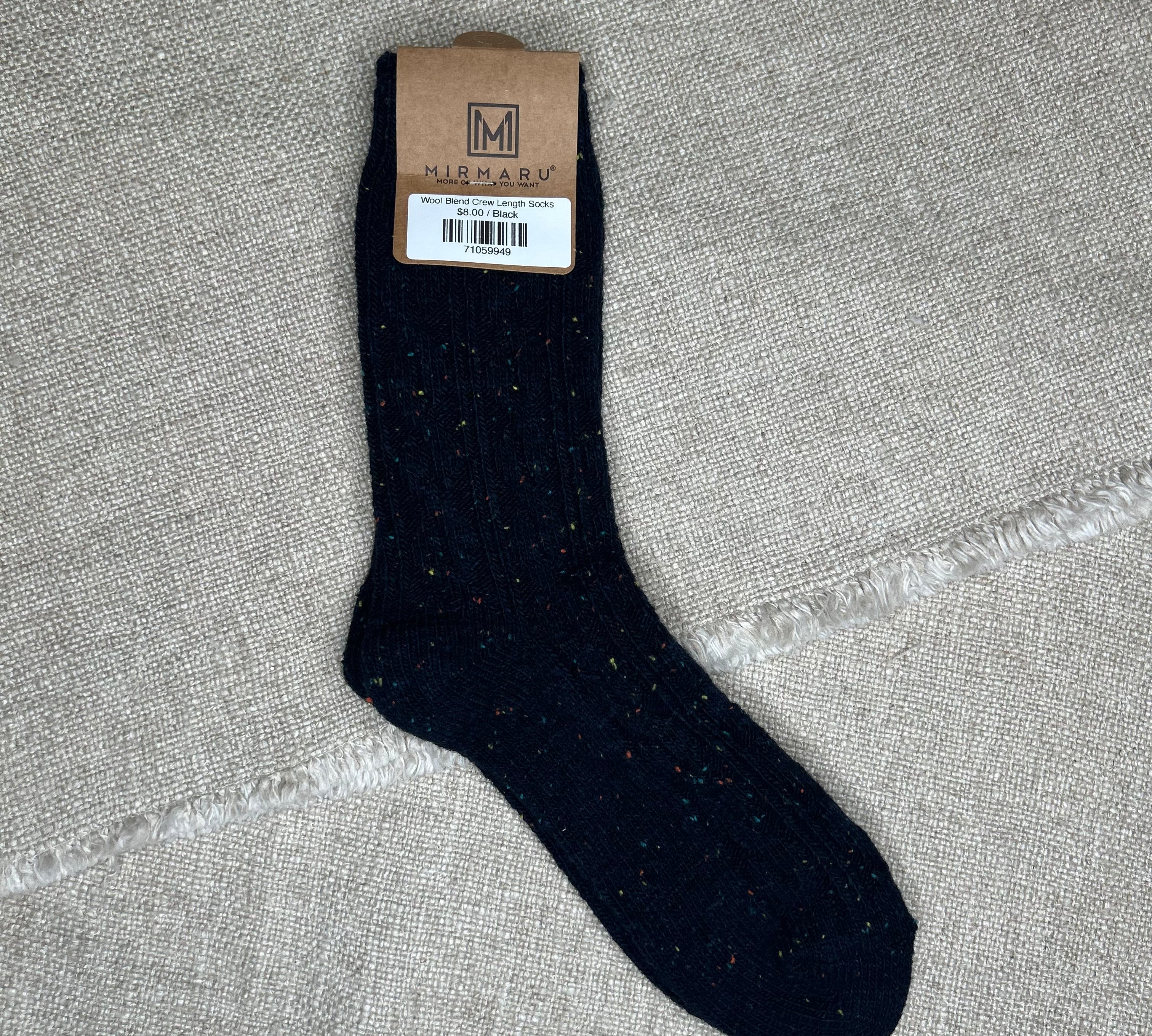 Wool Blend Crew Length Socks