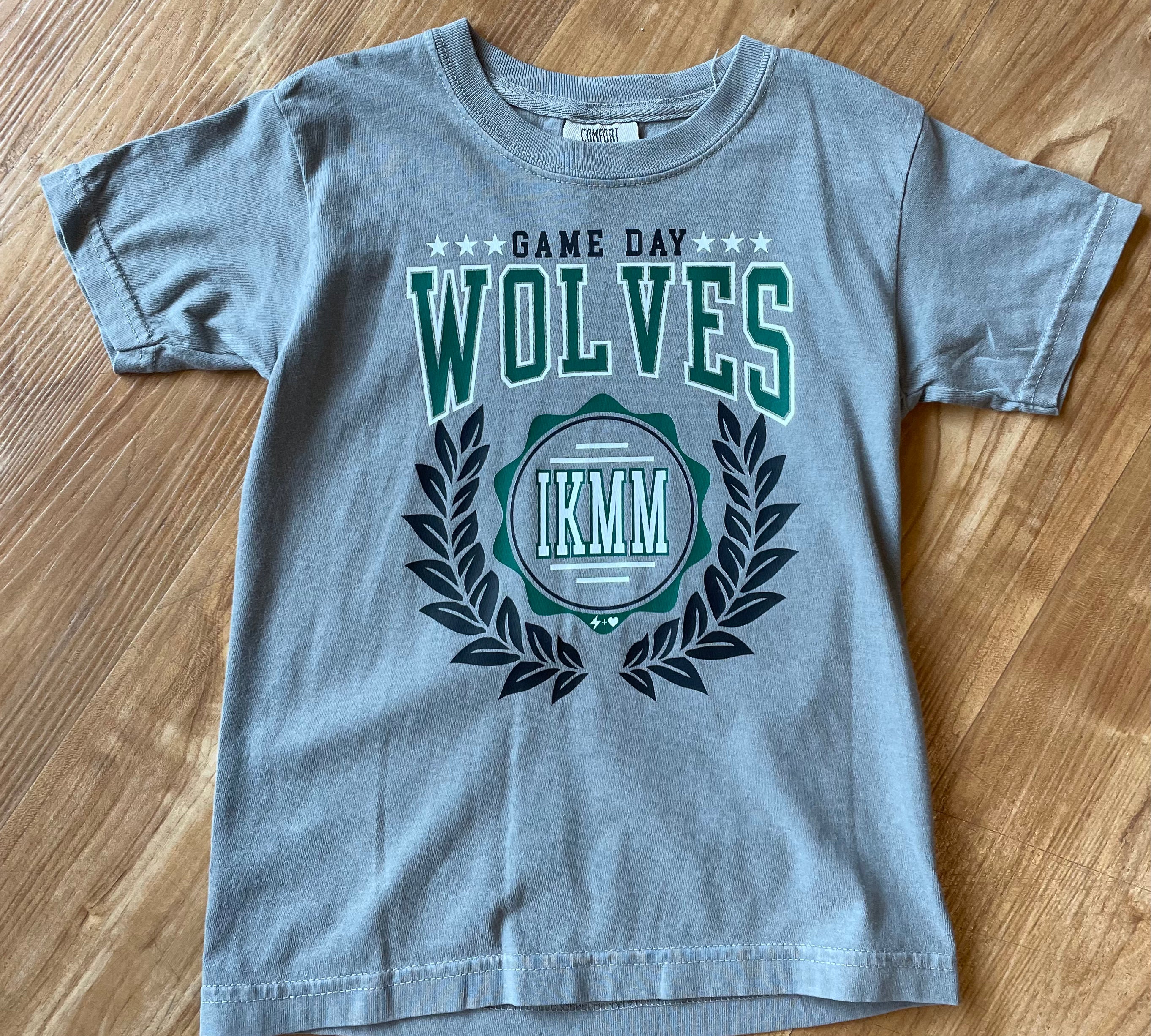 IKM-Manning Wolves Youth Wreath Team Monogram Spirit Tee