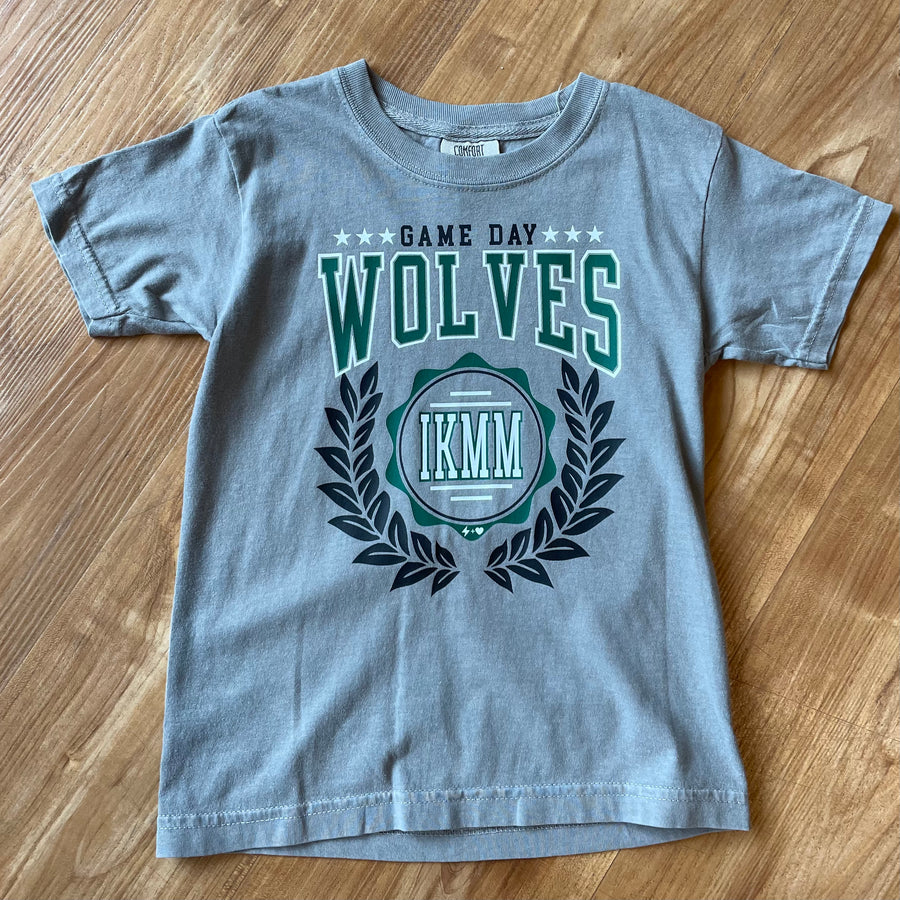 IKM-Manning Wolves Youth Wreath Team Monogram Spirit Tee