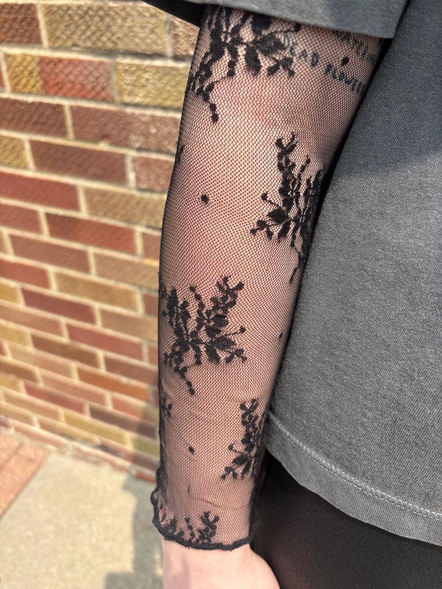 Floral Sheer Lace Layering Top