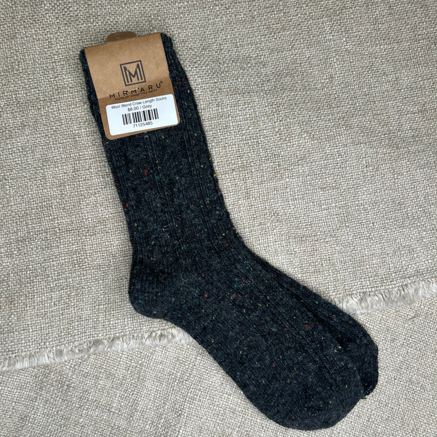Wool Blend Crew Length Socks