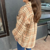 Brushed Plaid Oversized Layering Shirt