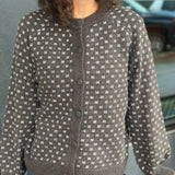 Textured Raglan Balloon Sleeve Cardigan