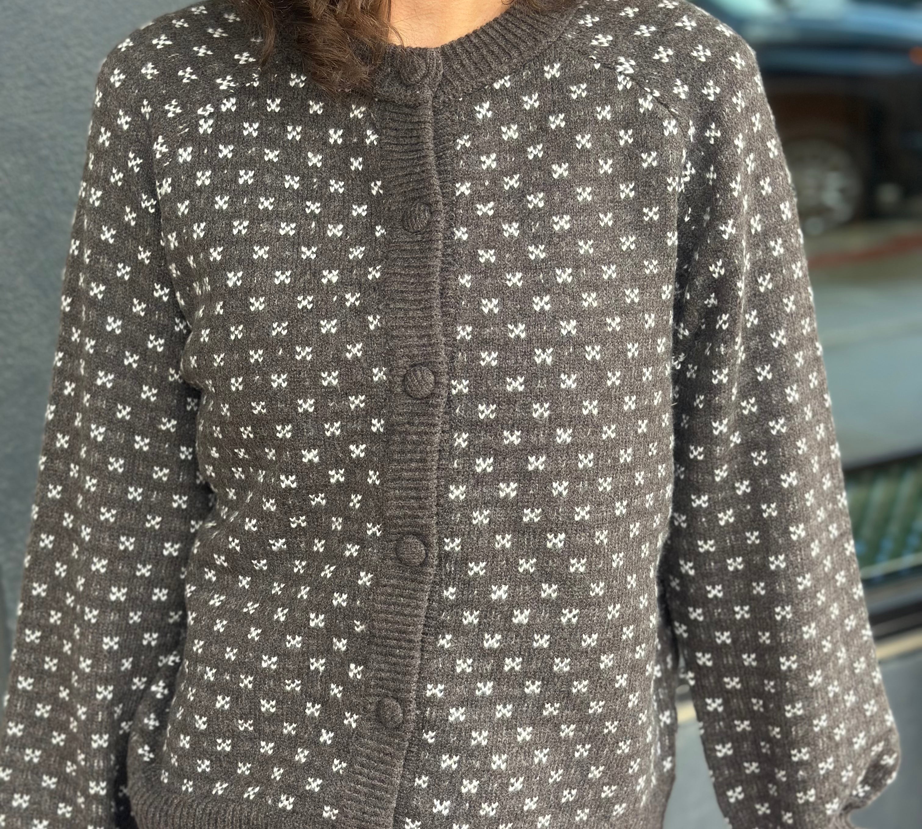 Textured Raglan Balloon Sleeve Cardigan
