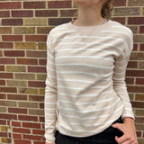 Sideslit Striped Pullover Sweater