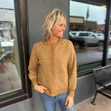 Textured Raglan Balloon Sleeve Cardigan