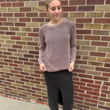 Washed Yarn Raglan Sleeve Pullover Sweater