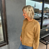 Textured Raglan Balloon Sleeve Cardigan