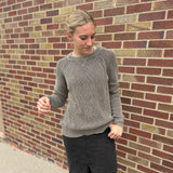 Washed Yarn Raglan Sleeve Pullover Sweater