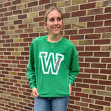Green Wolves Corded Crew Neck