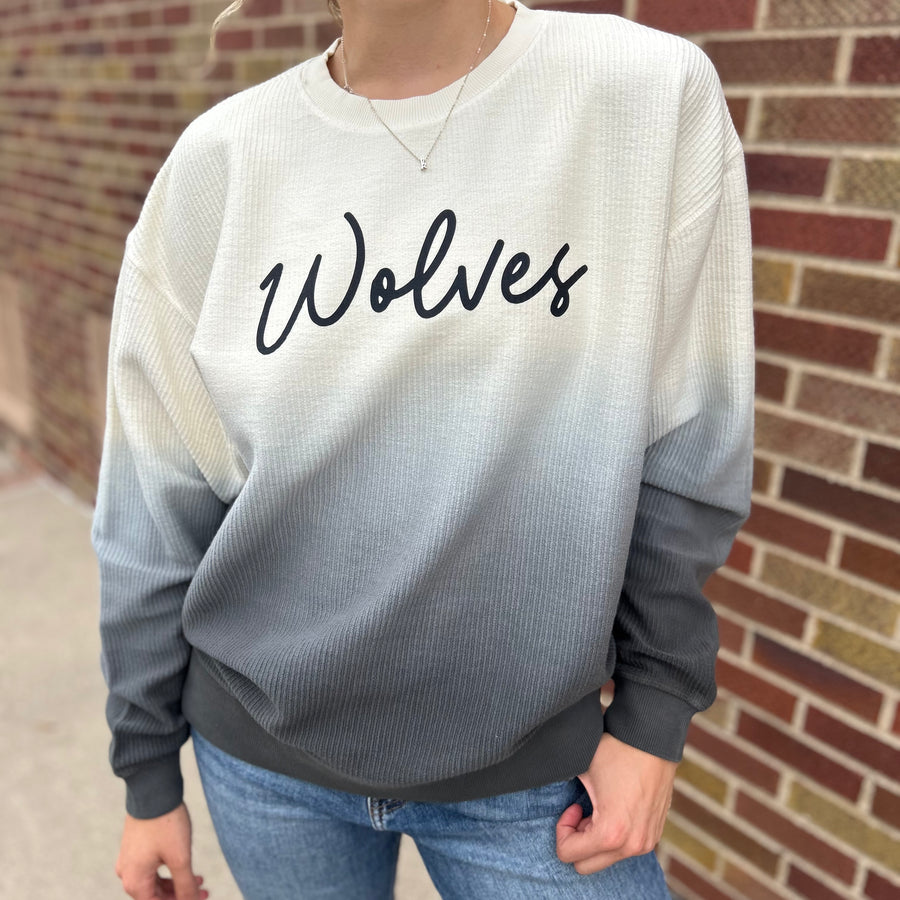 Ombre Wolves Corded Crew Neck
