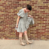 Olive Puff Sleeve Dress