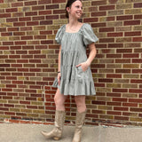Olive Puff Sleeve Dress