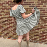 Olive Puff Sleeve Dress