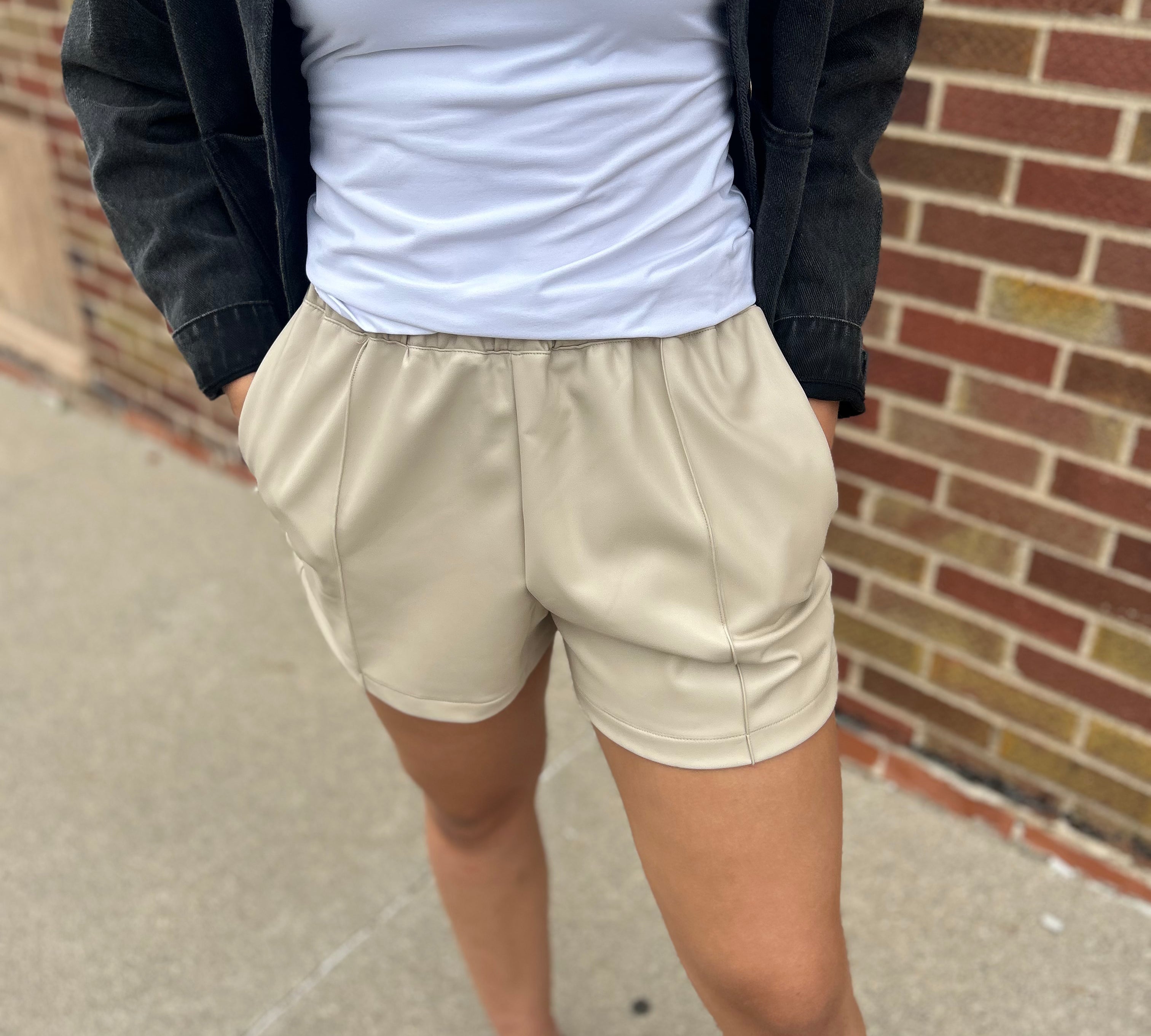 Vegan Leather Shorts