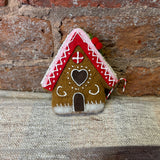 Wool Gingerbread House w/ Red Orn 4.5”