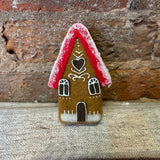 Wool Gingerbread House w/ Red Orn 4.5”