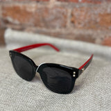Square Framed Sunglasses w/Stud Detail