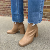 Demi Camel Woven Block Heel Boot