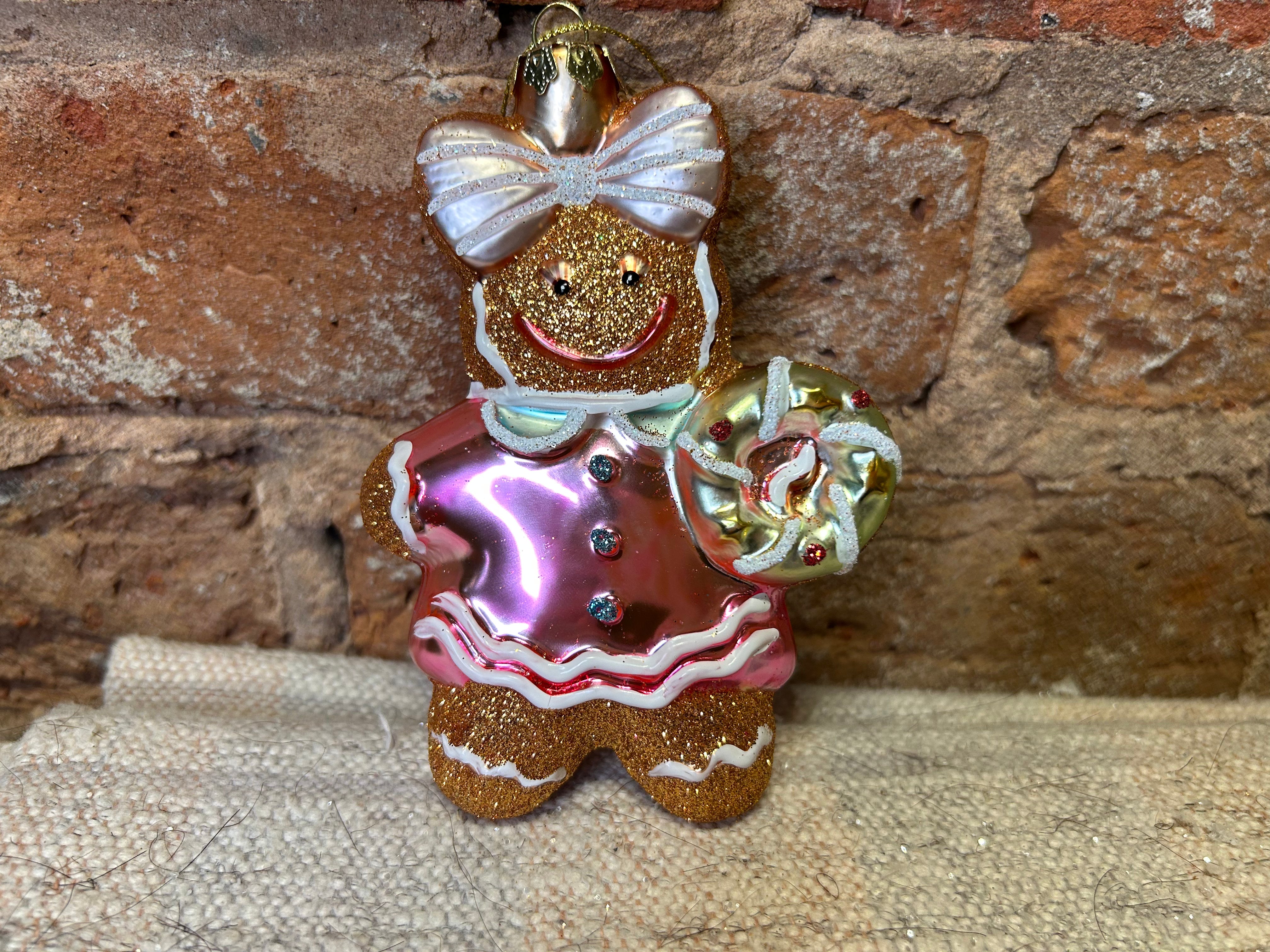 Fancy Glass Gingerbread Couple Orn 5”