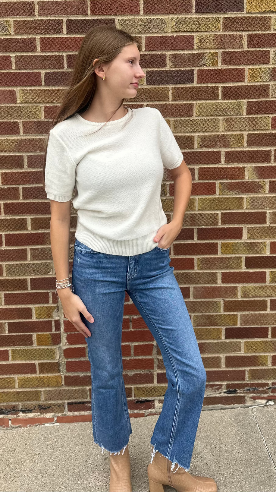 Short Sleeve Sweater Top
