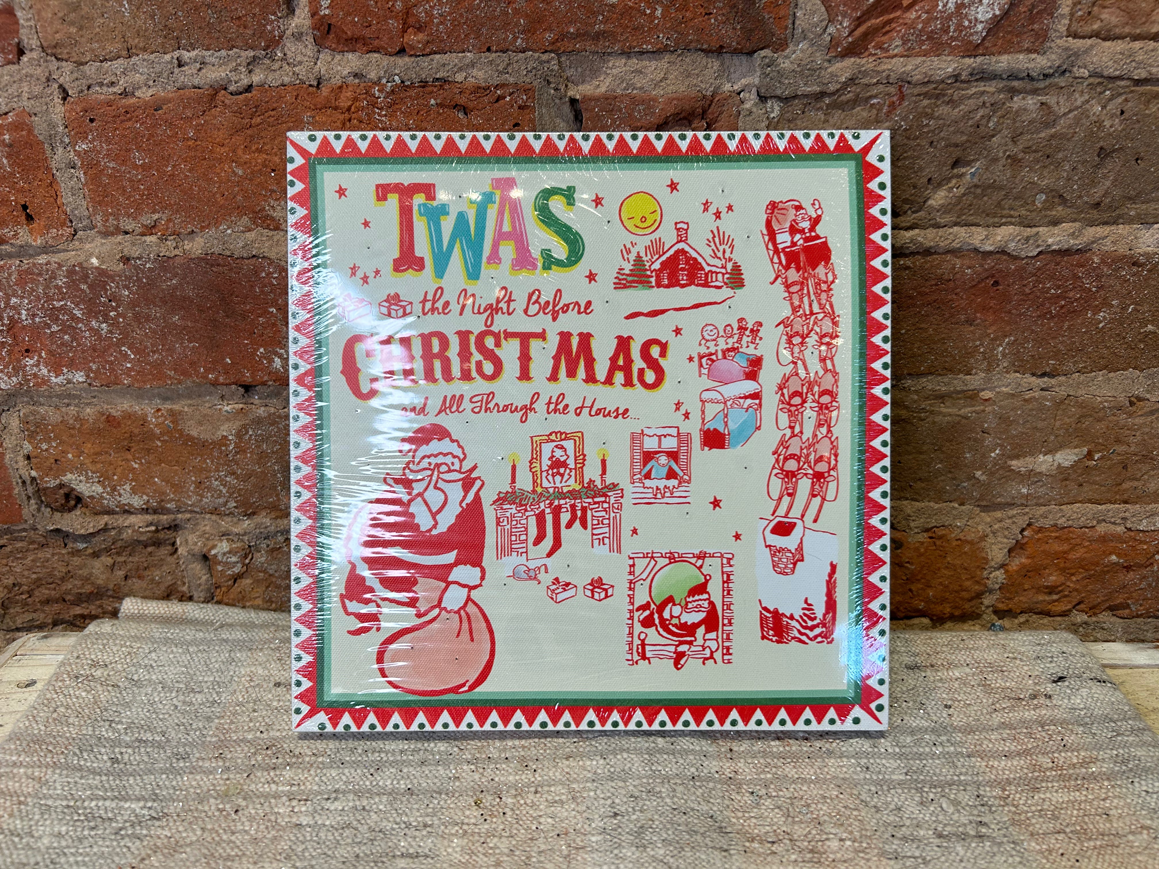 LED Vintage & Colorful Santa Holiday Message Wall Decor 10”