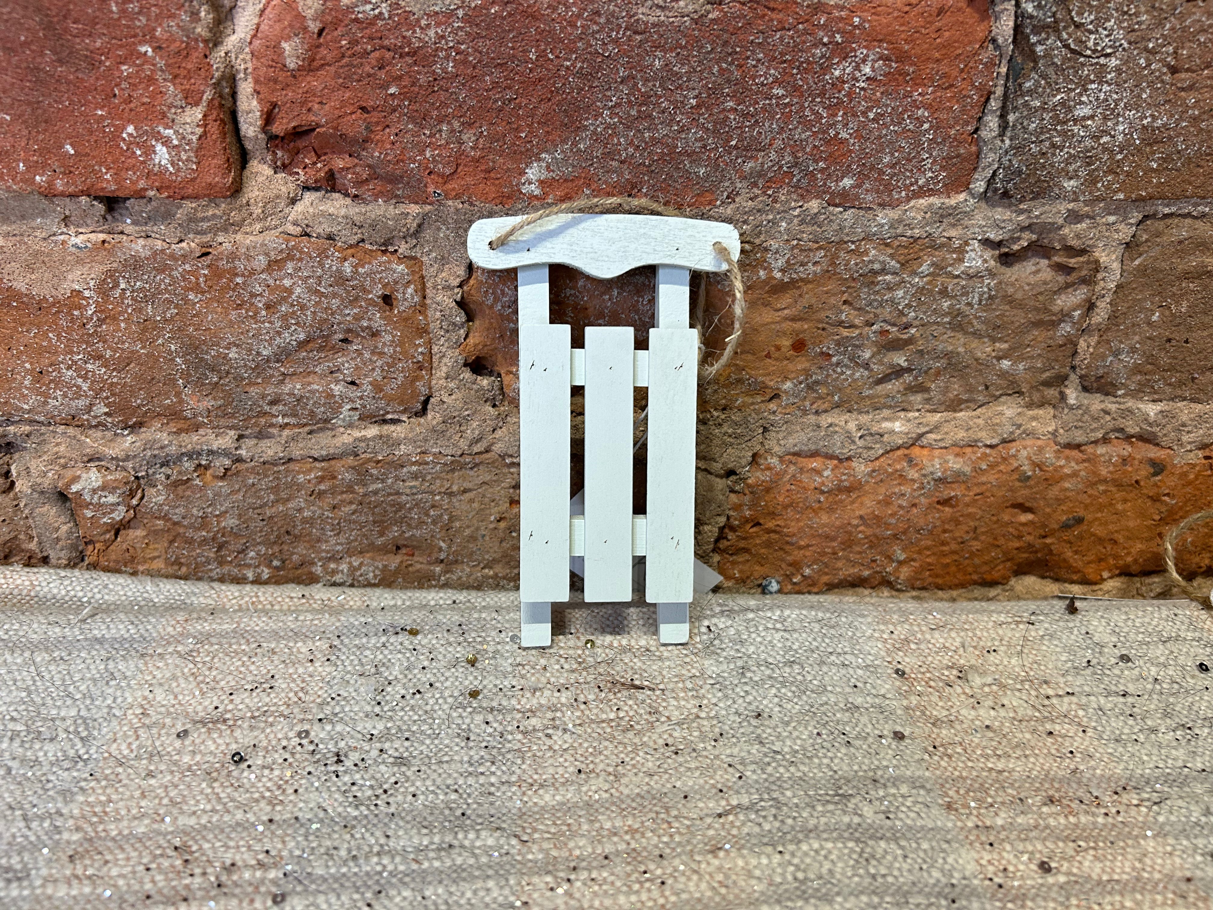 Wood Sled Orn 5”
