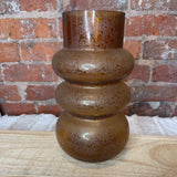 Brown Frosted Recycled Glass Vase 6x9.75”