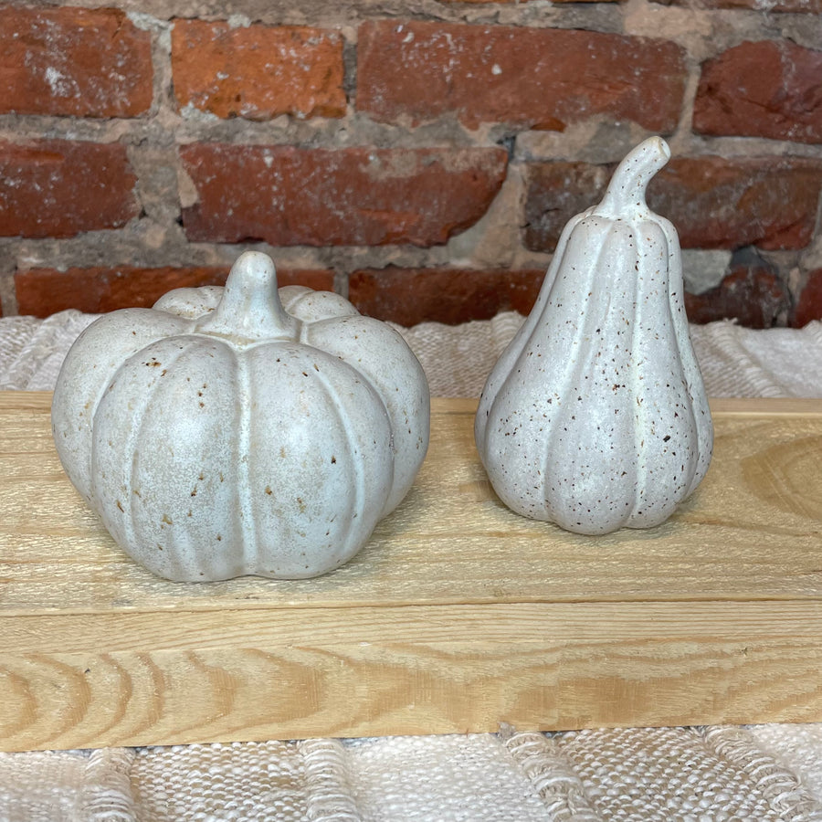 Cream Stoneware Reactive Glaze Pumpkin 5”