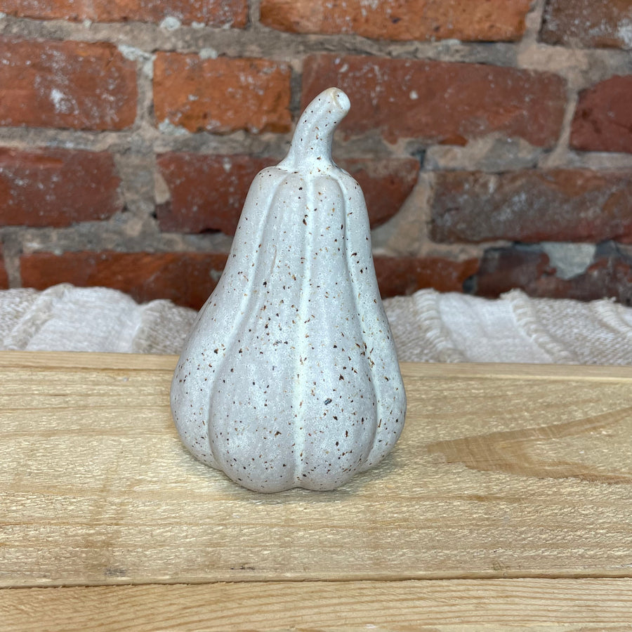 Cream Stoneware Reactive Glaze Pumpkin 5”