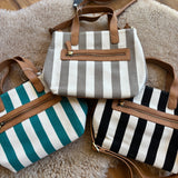 Awning Stripe Mini Canvas Tote Bag