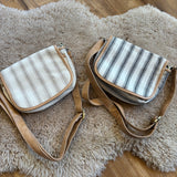 Pencil Stripe Canvas Saddle Bag