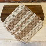 Crochet Tan Stripe Pot Holder