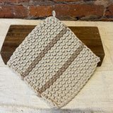 Crochet Tan Stripe Pot Holder