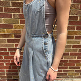 Daisy Embroidered Side Pocket Denim Overalls