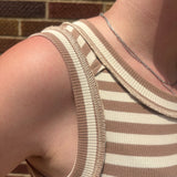 Striped Exposed Seam Tank