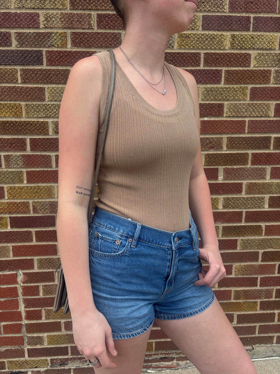 Textured Mocha Bodysuit
