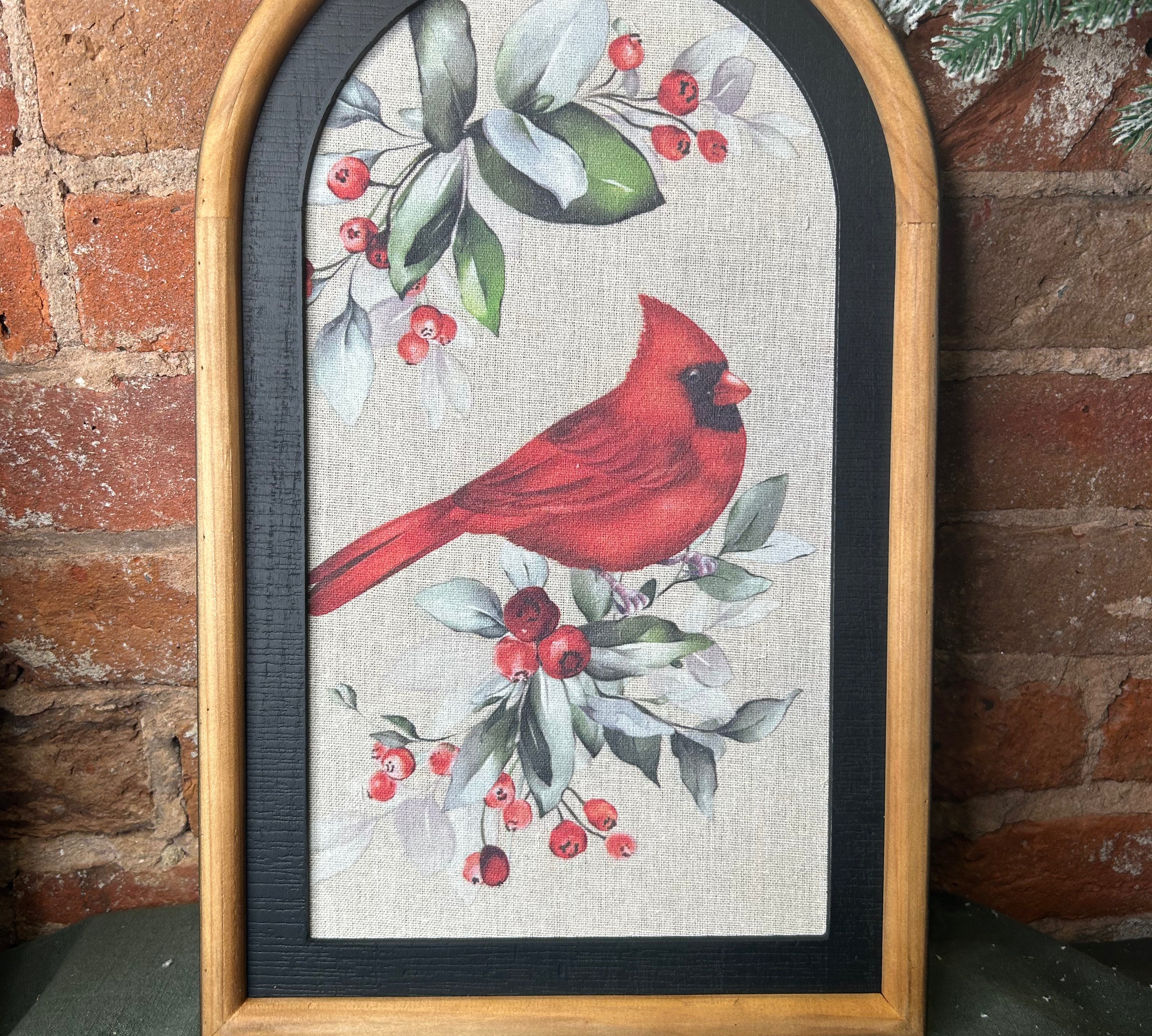 Botanical/Cardinal Arch Wall Decor 16.5”