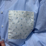 Blue Ditsy Pocket Stripe Button Down