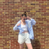 Blue Ditsy Pocket Stripe Button Down