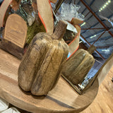 Stained Mango Wood Pumpkin 3.5”x5.75”