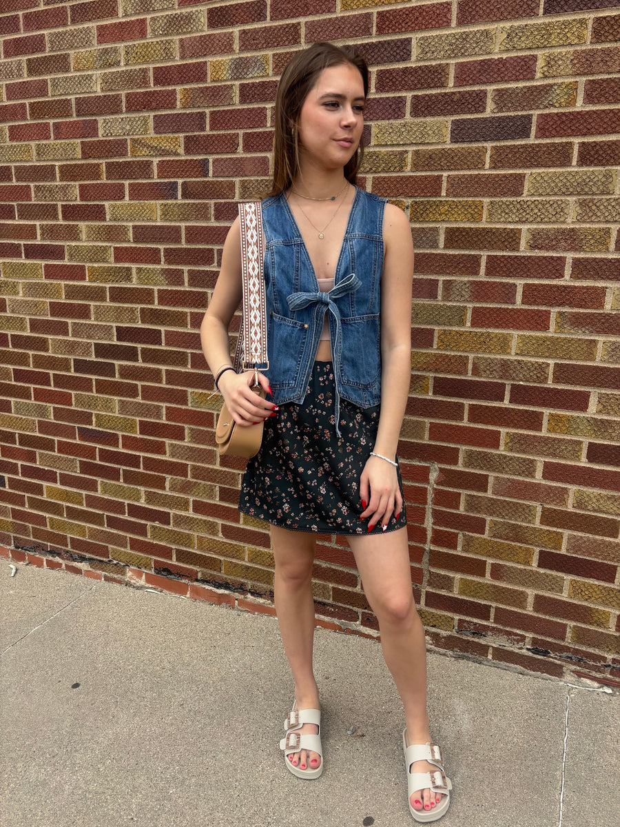 Forest Green Floral Skirt