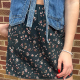 Forest Green Floral Skirt