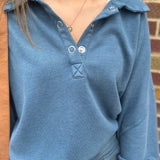 Mineral Washed Polo Sweatshirt